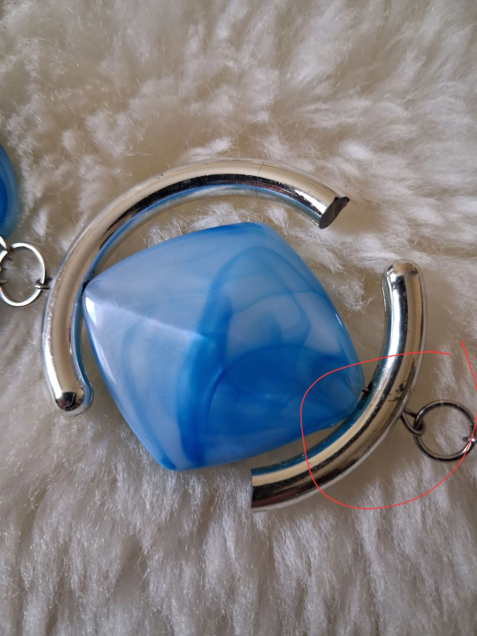 Mooie lange zilveren ketting met blauwe steen – photo 6